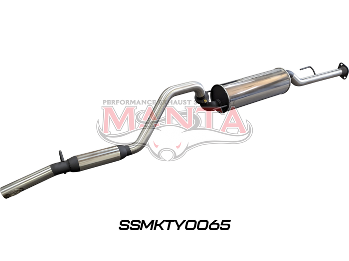 Toyota Hilux 150 4.0L V6 2.5in Cat Back Exhaust System, centre muffler, rear hotdog