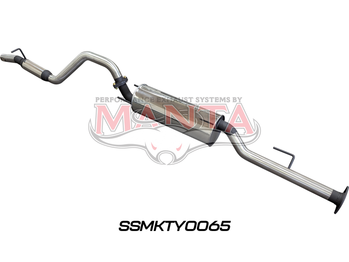 Toyota Hilux 150 4.0L V6 2.5in Cat Back Exhaust System, centre muffler, rear hotdog