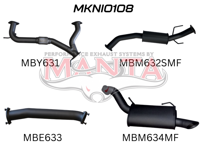 Nissan Patrol Y62 V8 5.6L Wagon 3in Catback With Medium Muffler