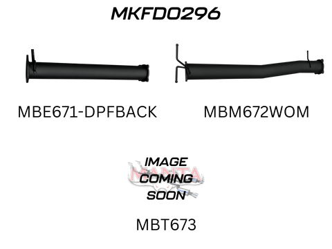 Ford Next Gen T6.2 Ranger V6 4in DPF Back Without Centre Muffler