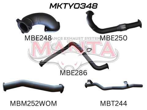 Toyota Landcruiser HZJ75, 78 3in Without Muffler to Suit DTS Turbo