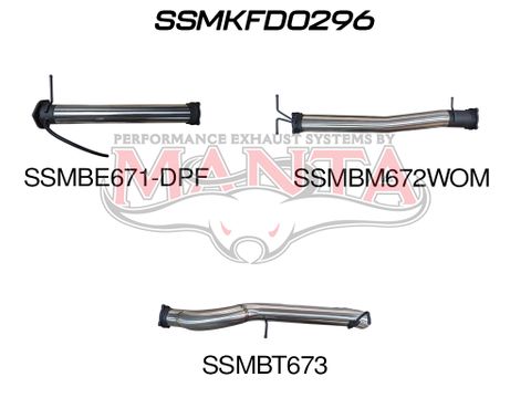 Next Gen T6.2 Ranger V6 4in DPF Back Without Centre Muffler