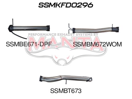 Ford Next Gen T6.2 Ranger V6 4in DPF Back Without Centre Muffler