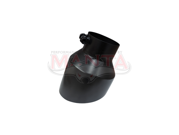 3in Inlet 5in Outlet Angle Cut Stainless Steel Black Tip 20 Degree Angle Cut UN BRANDED