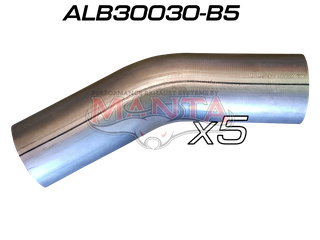 (Pack 5) 3in (76.2mm) 30deg Aluminised Mandrel Bend