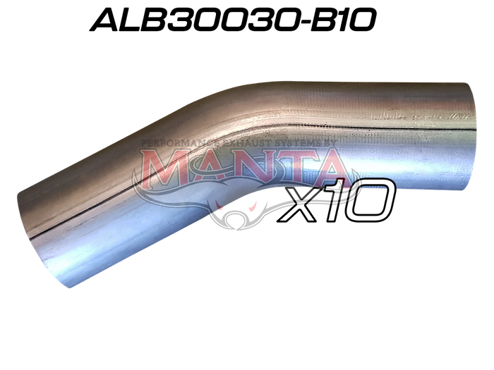 (Pack 10) 3in (76.2mm) 30deg Aluminised Mandrel Bend