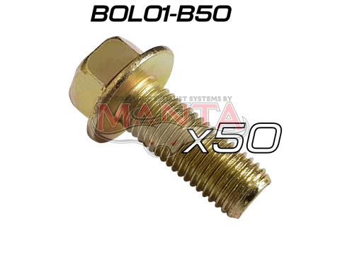 (Pack 50) M10 x 1.25 x 25mm x 14mm Head (Toyota 1HZ Extractor Bolt)