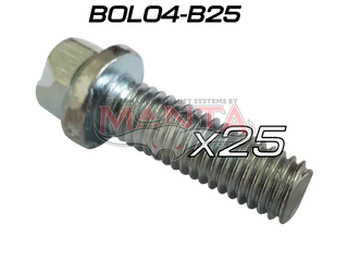(Pack 25) M8 x 1.25p 3/8in Head x 25mm, LS Engine Commodore, 5.7L HEMI, 5.0L Mustang Extractor Bolt