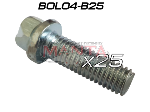 (Pack 25) M8 x 1.25p 3/8in Head x 25mm, LS Engine Commodore, 5.7L HEMI, 5.0L Mustang Extractor Bolt