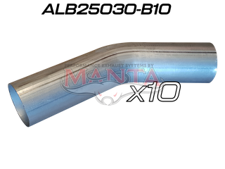 (Pack 10) 2 1/2in (63.5mm) 30deg Aluminised Mandrel Bend