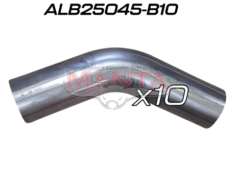 (Pack 10) 2 1/2in (63.5mm) 45deg Aluminised Mandrel Bend