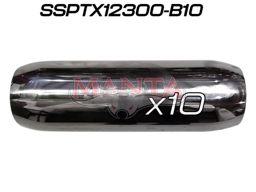 (Pack 10) 3in (76mm), 12in Long, Spigotless Perforated Hotdog Resonator, Stainless Steel