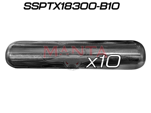 (Pack 10) 3in (76mm), 18in Long, Spigotless Perforated Hotdog Resonator, Stainless Steel