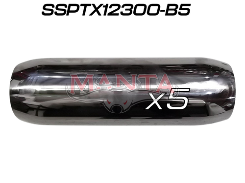 (Pack 5) 3in (76mm), 12in Long, Spigotless Perforated Hotdog Resonator, Stainless Steel