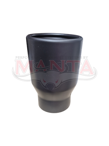 3in Inlet x 4in Outlet x 150mm - Black Unbranded, Rolled in With Inner Cone