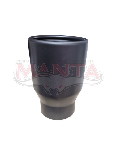 3in Inlet x 4in Outlet x 150mm - Black Unbranded, Rolled in With Inner Cone