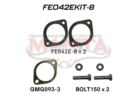 2 Bolt, 3in, 8mm Flange Kit Inc FE042E-8 x 2, GMG093- 3 x 1, BOLT150 x 2