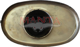 3in, 8in x 5in Oval Offset/Centre, 16in (400mm) Long, Megaflow Muffler - Medium - Stainless Steel