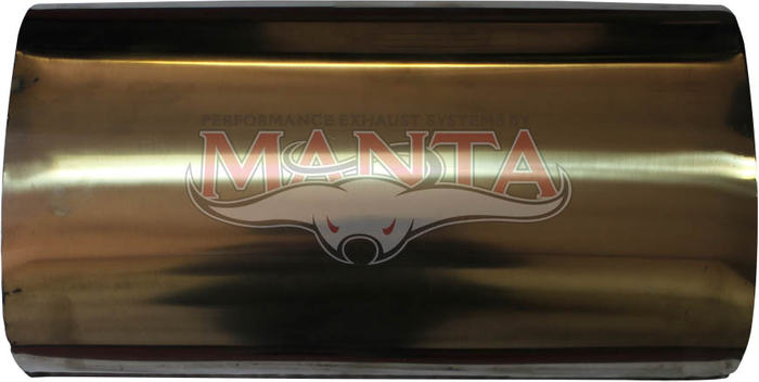 3in, 8in x 5in Oval Offset/Centre, 16in (400mm) Long, Megaflow Muffler - Medium - Stainless Steel
