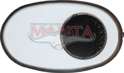 3in, 8in x 5in Oval Offset/Offset, 16in (400mm) Long, Megaflow Muffler - Medium - Stainless Steel