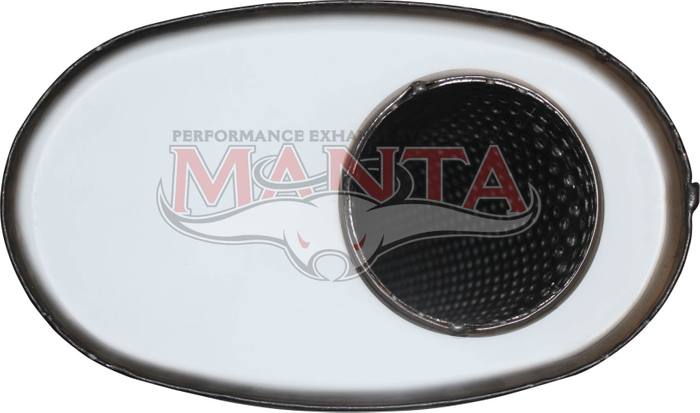 3in, 8in x 5in Oval Offset/Offset, 16in (400mm) Long, Megaflow Muffler - Medium - Stainless Steel