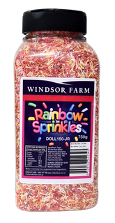 Sprinkles Rainbow Natural 750gmJarFrutex