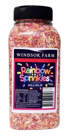 Sprinkles Rainbow Natural 750gmJarFrutex