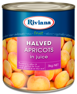 Apricot Halves A10 tin "Riviana"