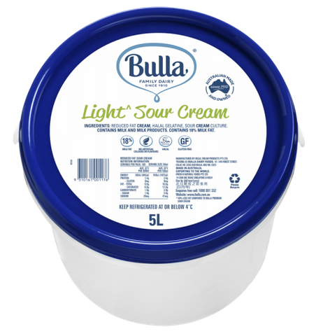 Sour Cream Light 5Lt "Bulla"