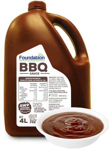 BBQ Sauce "Foundation" 4Lt Glut Free