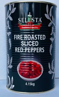 Peppers Sliced Strips Red FRoast4.1kgTin
