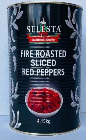 Peppers Sliced Strips Red FRoast4.1kgTin