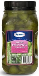 Gherkins Sliced Sweet 2.2kg Jar "Riviana