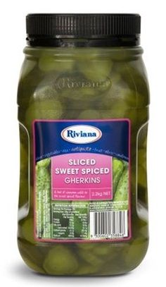 Gherkins Sliced Sweet 2.2kg Jar "Riviana