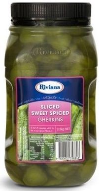 Gherkins Sliced Sweet 2.2kg Jar "Riviana