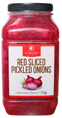 Onions Sliced Pickled Red 2.1kg Sandhurs