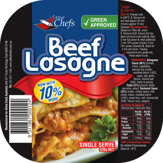 Lasagne SServe TradBeef 24x220g AlliedCh