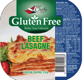 Lasagne SServe GLUTFREE Beef 12x220g