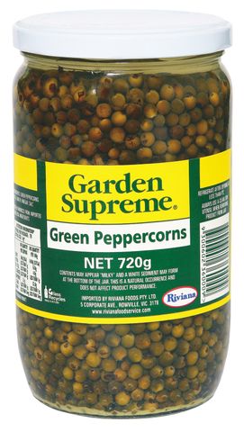 Peppercorns Green 720gm JAR "GardenSupre
