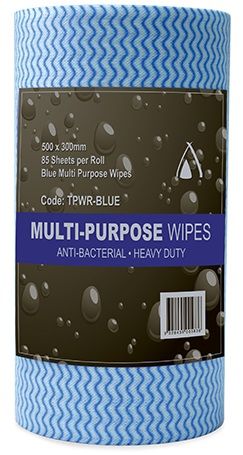 Wipes Heavy Duty Roll 530x300mm Blue