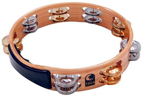 Toca 10in Acacia Brass/Nickel Tambourine