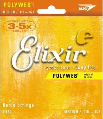 Elixir 10-23 Poly Banjo Medium Strings