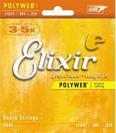 Elixir 9-20 Poly BANJO Light Strings