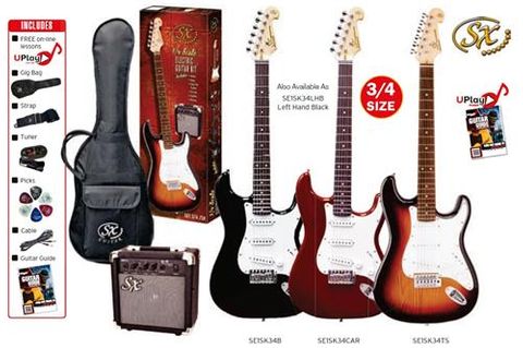 SX 3/4 BLACK Electric Guitar & Amp Pack