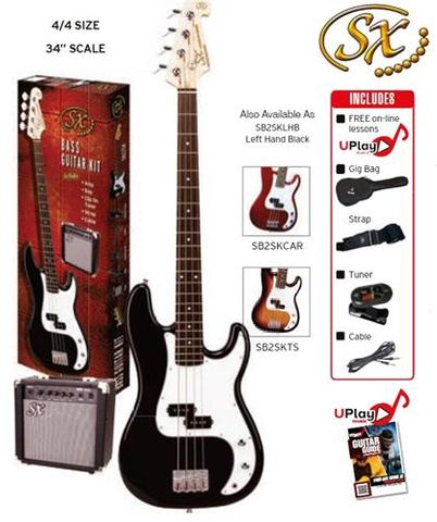 SX RED P Bass Guitar and Amp Pack
