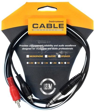 Leem 1.5m Stereo 1/4in x 2RCA