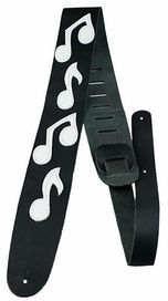 Perris Black Leather Music Notes Strap