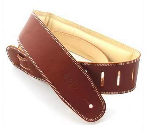 DSL 2.5in Maroon/Beige Leather Strap