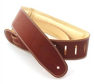 DSL 2.5in Maroon/Beige Leather Strap