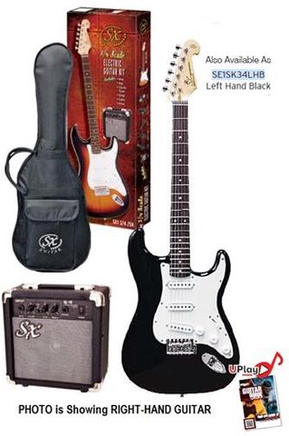 SX 3/4 LH Electric Guitar Kit BLACK